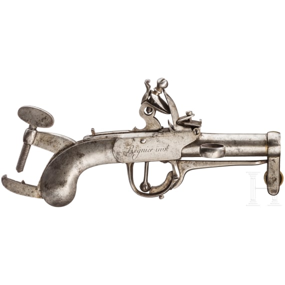 A alerting flintlock pistol, system Regnier, Flemish/French, ca. 1800