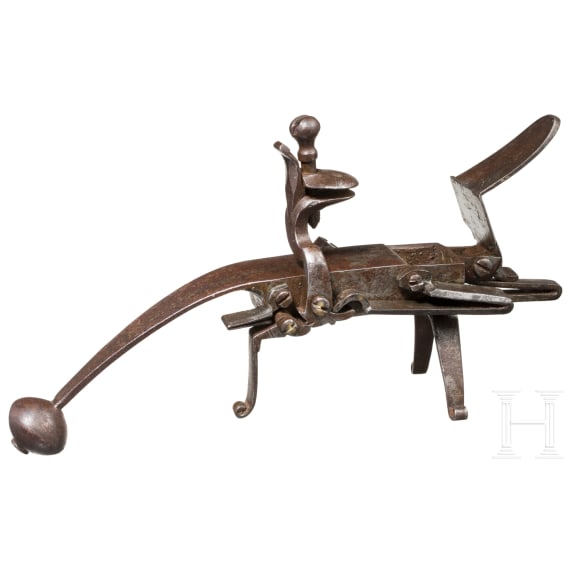 A flintlock table-lighter, German, 18th century