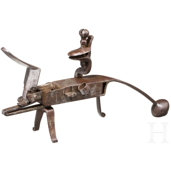 A flintlock table-lighter, German, 18th century