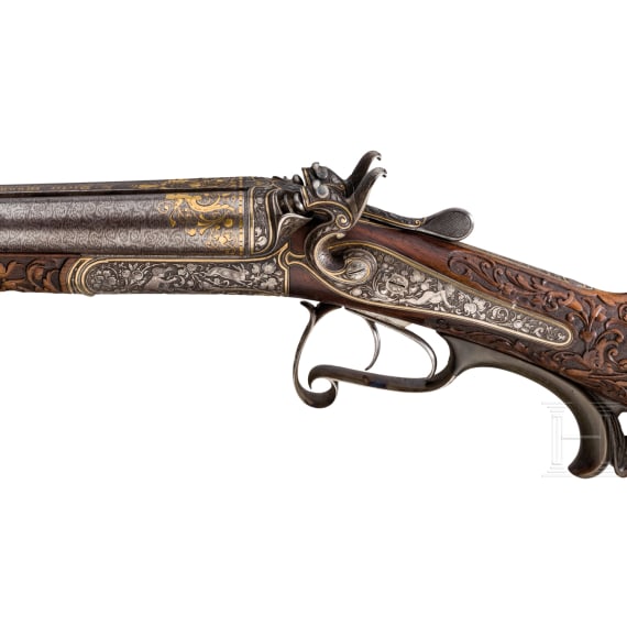 A luxury side-by-side shotgun L. Dieter, Munich, from the estate of Prince Ludwig Ferdinand of Bavaria, late 19th century
