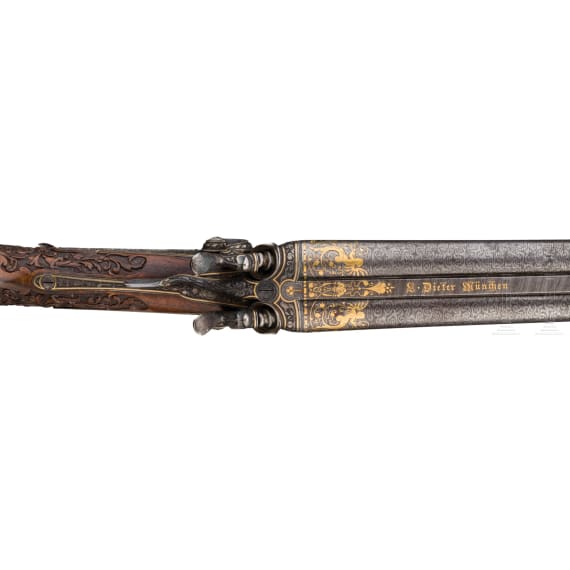 A luxury side-by-side shotgun L. Dieter, Munich, from the estate of Prince Ludwig Ferdinand of Bavaria, late 19th century