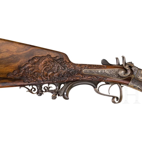 A luxury side-by-side shotgun L. Dieter, Munich, from the estate of Prince Ludwig Ferdinand of Bavaria, late 19th century