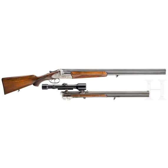 A Simson Suhl over-and-under shotgun with rifle-shotgun interchangeable barrel and Hensold scope