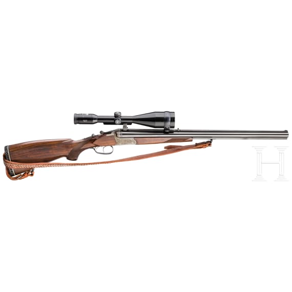 A Simson three-barrel rifle-shotgun with Kahles scope