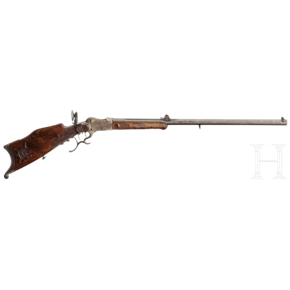 A "Feuerstutzen" (sports carbine) by Hellfritsch in N&uuml;rnberg