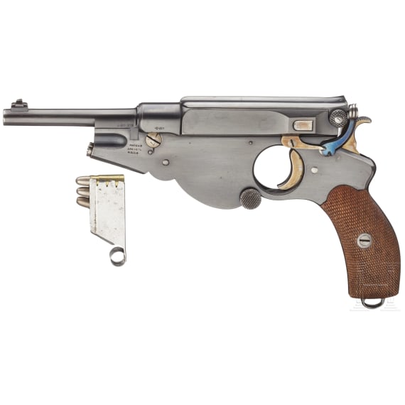 A Bergmann Mod. 1896 No. 3, with charging clip
