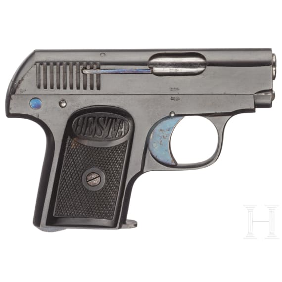 A Hesta pistol with holster