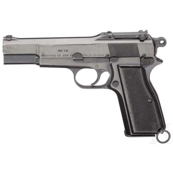 A Browning John Inglis HP pistol No. 1 Mk 1*, with shoulder stock and holster
