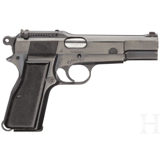 A Browning John Inglis HP pistol No. 1 Mk 1*, with shoulder stock and holster