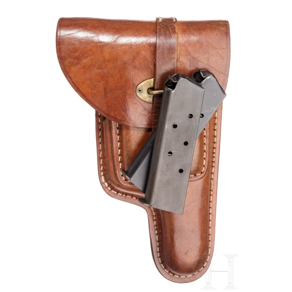An Obregon pistol, with holster