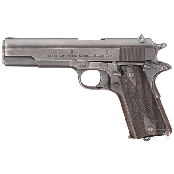 A Kongsberg M 1914 with holster and ammunition pouch