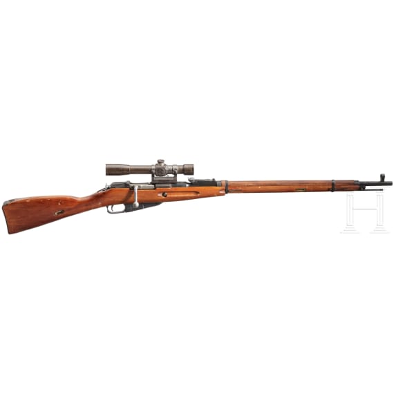 A Mosin -Nagant M 1891/30 sniper rifle with scope PEM