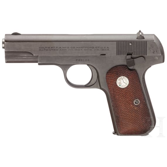 A Colt M 1903 Hammerless .32 U.S. Government with holster