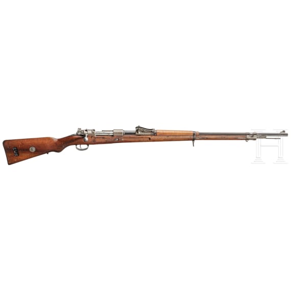 A rifle 98, Mauser 1915, marked "EWB", modified for blank-firing
