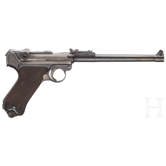 An Artillery Luger, Erfurt 1914, with shoulder stock, holster and strapping