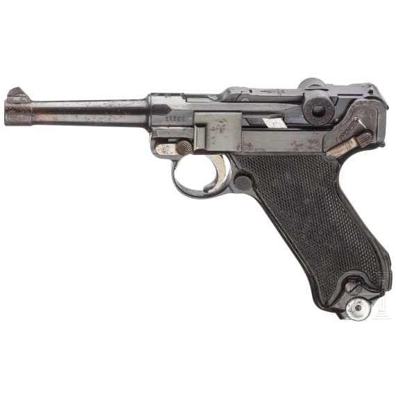A P 08 Krieghoff "1943", with holster and two matching magazines, German Luftwaffe