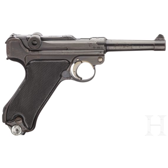 A P 08 Krieghoff "1943", with holster and two matching magazines, German Luftwaffe