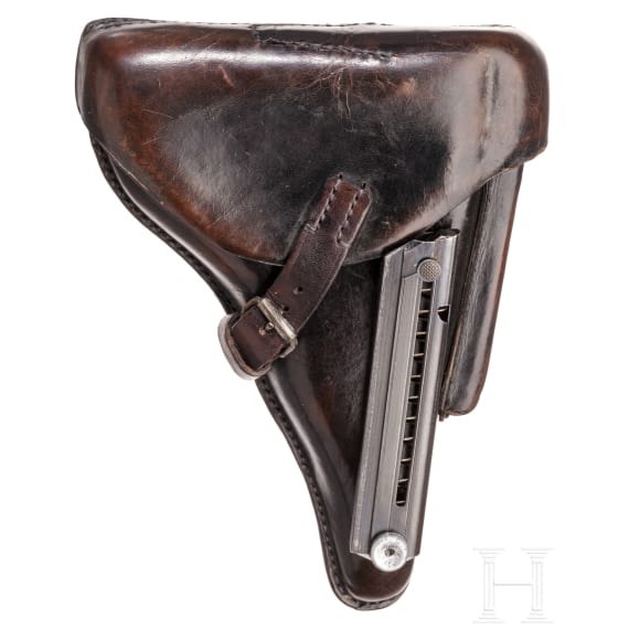 A P 08 Krieghoff "1943", with holster and two matching magazines, German Luftwaffe