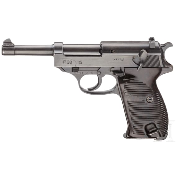 A Mauser P 38, code "byf - 43" with holster
