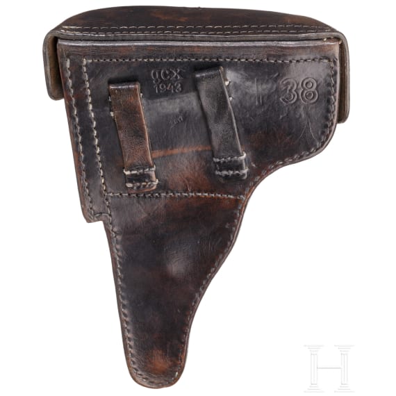 A Mauser P 38, code "byf - 43" with holster