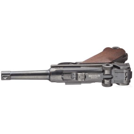 A pistol 08 by Simson, "Blank Chamber Variation", with holster