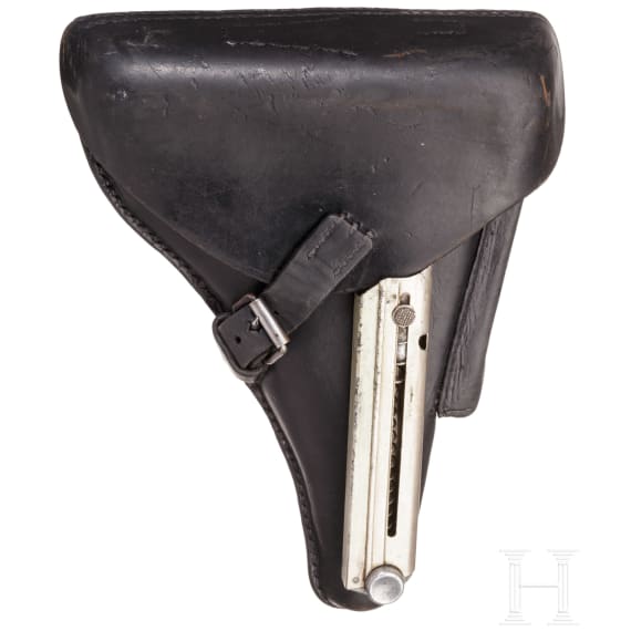 A pistol 08 by Simson, "Blank Chamber Variation", with holster