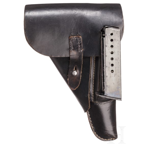 A Spreewerk P 38, code "cyq", grip frame made by FN, with holster