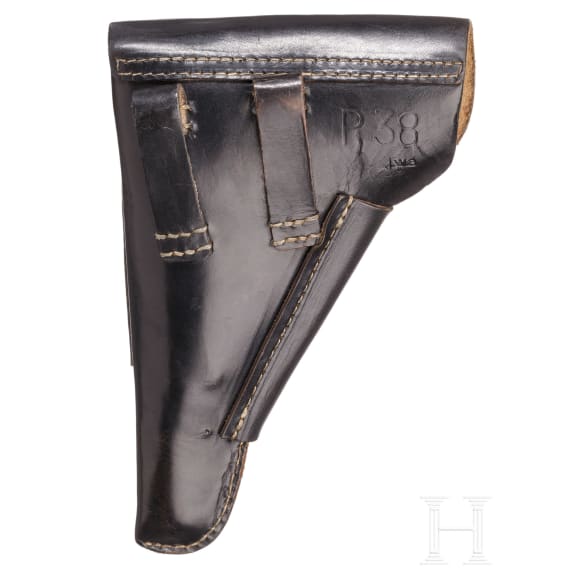 A Spreewerk P 38, code "cyq", grip frame made by FN, with holster
