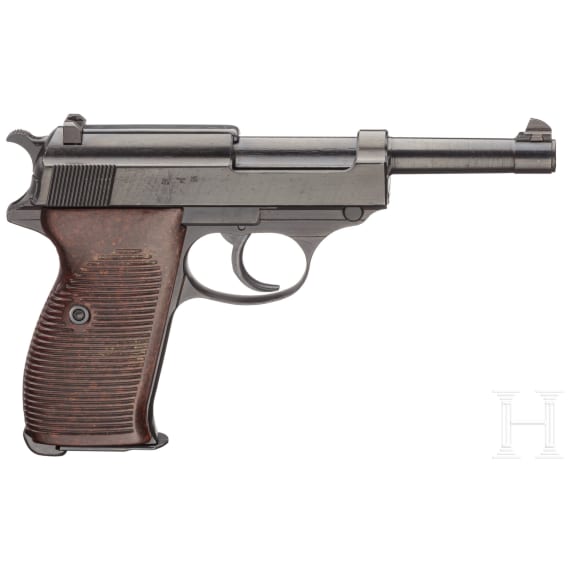 A Walther P 38, code "ac - 44" with fnh barrel and holster