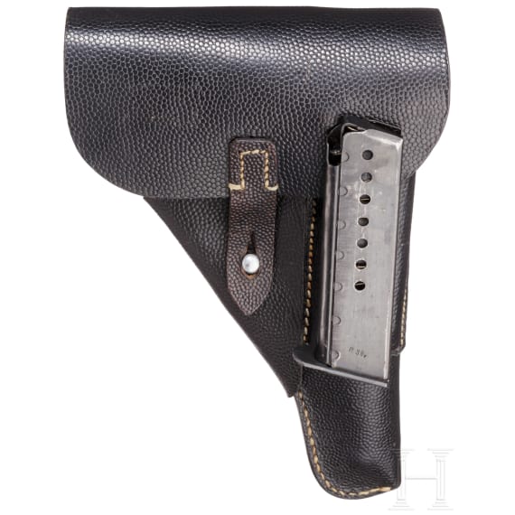 A Walther P 38, code "ac - 44" with fnh barrel and holster
