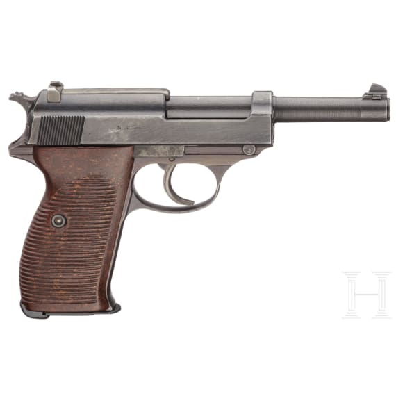 A Walther P 38, code "ac - 45" with fnh barrel and holster