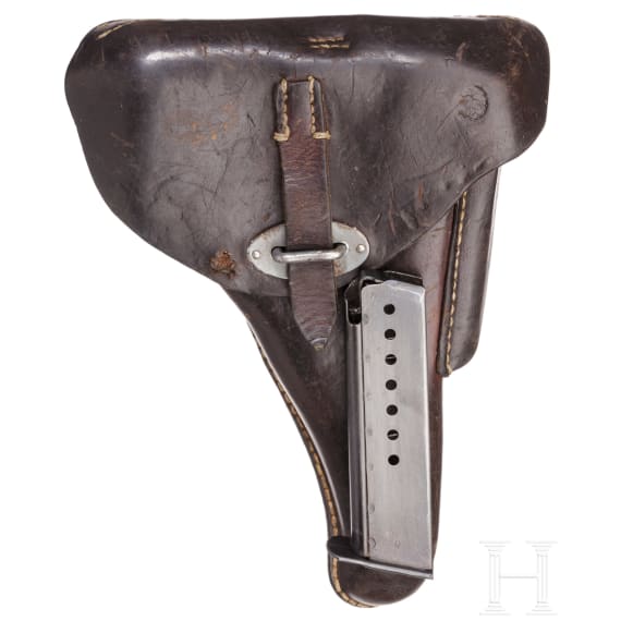 A Walther P 38, code "ac - 45" with fnh barrel and holster