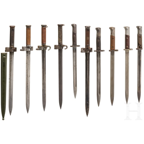 Five Czech and five Hungarian bayonets