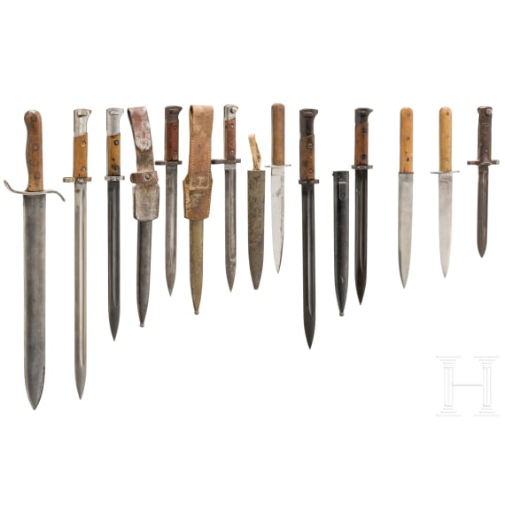 A group of Austrian and Czech bayonets