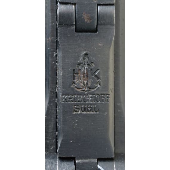 A P 08 Krieghoff "1943", with holster and two matching magazines, German Luftwaffe