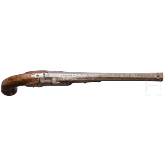 A pair of percussion pistole by Leithner in Isch, ca. 1850