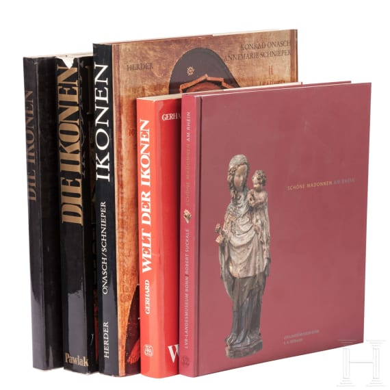 Five German art books on the topic of icons
