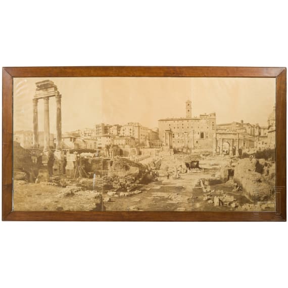 A large Italian print of the "Forum Romanum" in Rome, circa 1880