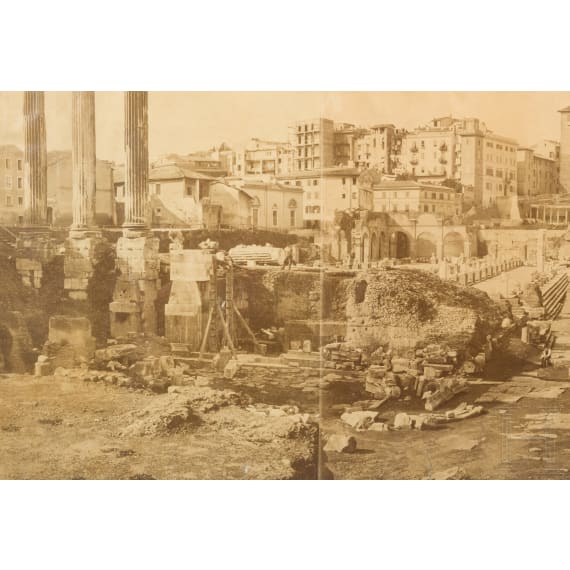 A large Italian print of the "Forum Romanum" in Rome, circa 1880