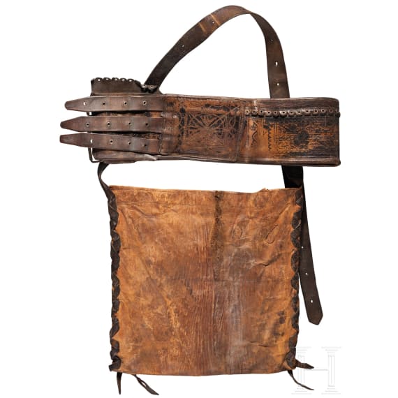 Jagdliche Tasche und Leibriemen, alpenl&auml;ndisch, 19. Jhdt.