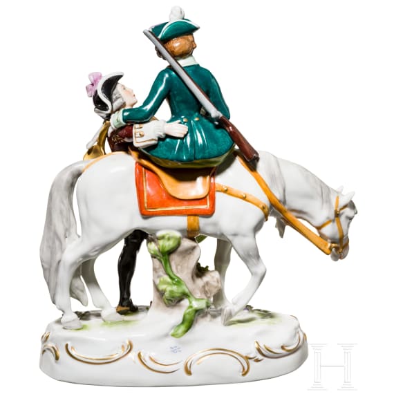 A huntress on horseback, Scheibe-Alsbach porcelain manufactory, 20th century