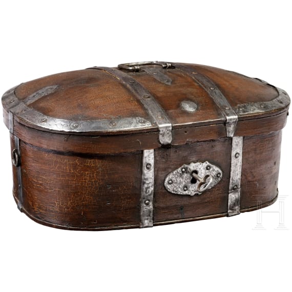 An iron mounted box for travel, Northern Germany, 18th century