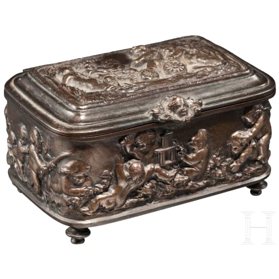 A German jewellery casket made of cast iron, Ilsenburg foundry, circa 1880