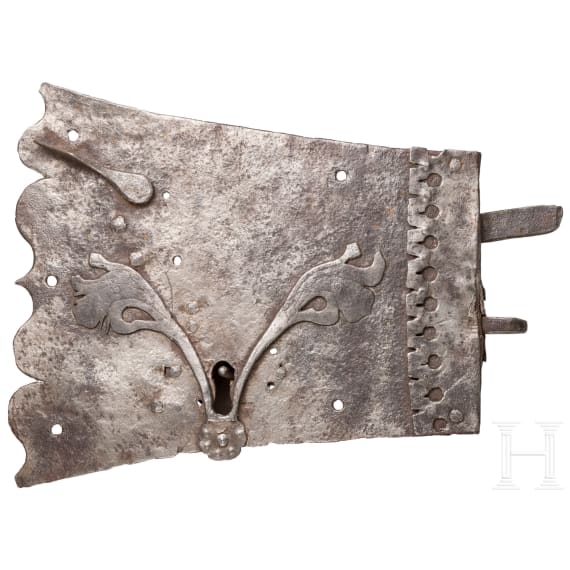 A large South German gothic door lock, circa 1500