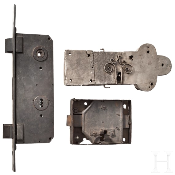 Three German gate locks, 17th-19th century