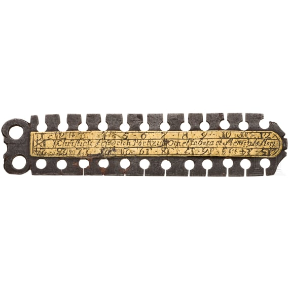 A German gauge for wire and sheet thicknesses, 17th century