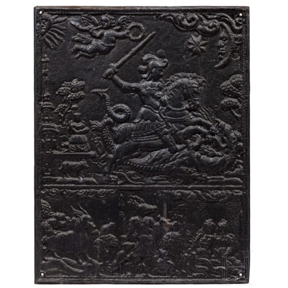 Baroque cast-iron furnace plate, 17th/18th century