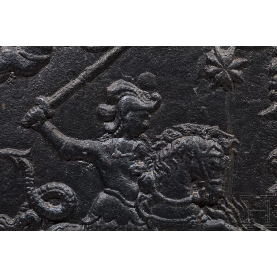 Baroque cast-iron furnace plate, 17th/18th century