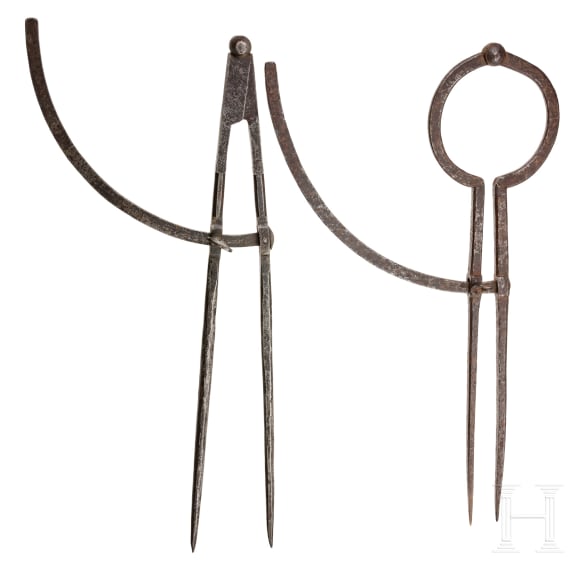 Two large German compasses, 18th century