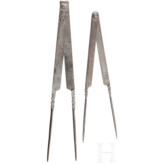 Two large compasses, Italy, 18th century